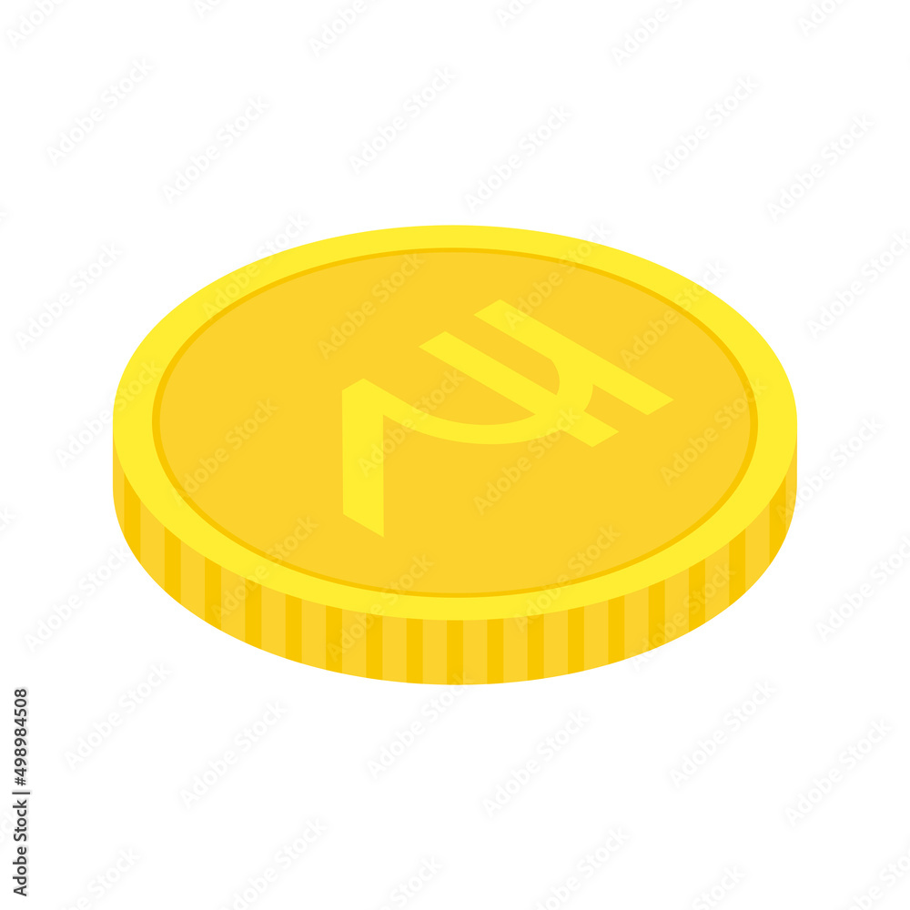 Fotografie Gold Indian rupee coin
