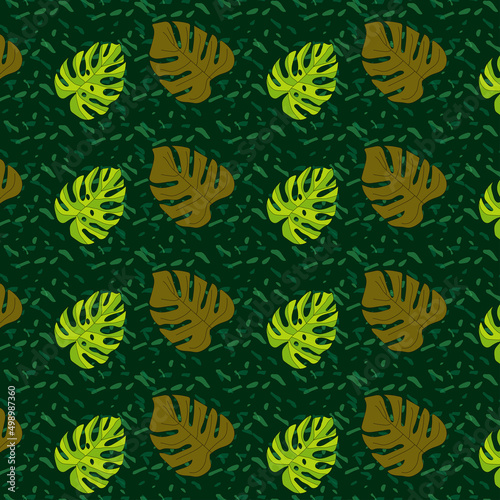 Green leaves seamless pattern photo