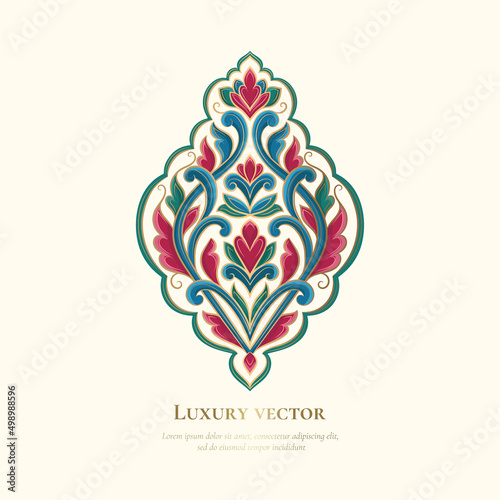 Luxury pattern on a white background. Vector mandala template. Golden design elements. Traditional Turkish, Indian motifs. Great for fabric and textile, wallpaper, packaging or any desired idea.