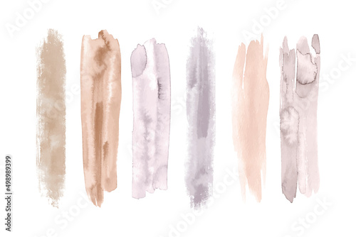 Watercolor neutral brush stroke. Hand painted background