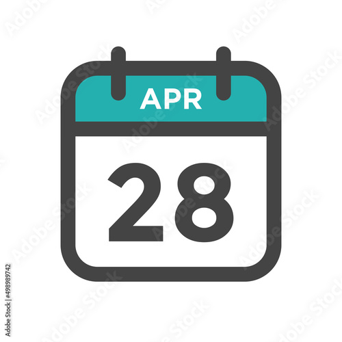 April 28 Calendar Day or Calender Date for Deadline or Appointment