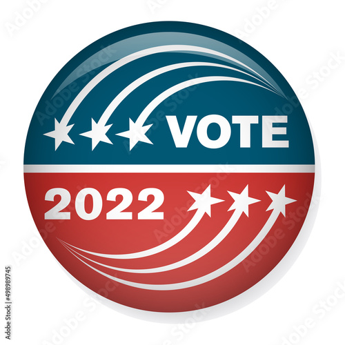2022 Midterm Elections Design w Red White and Blue Vote Icon