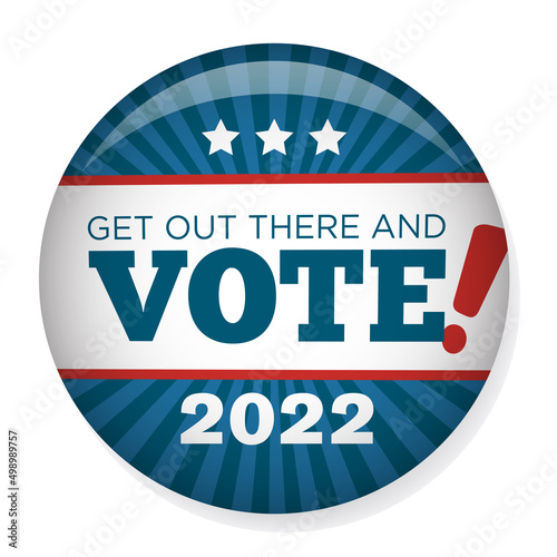 2022 Midterm Elections Design w Red White and Blue Vote Icon