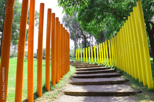 bright colored bars in park