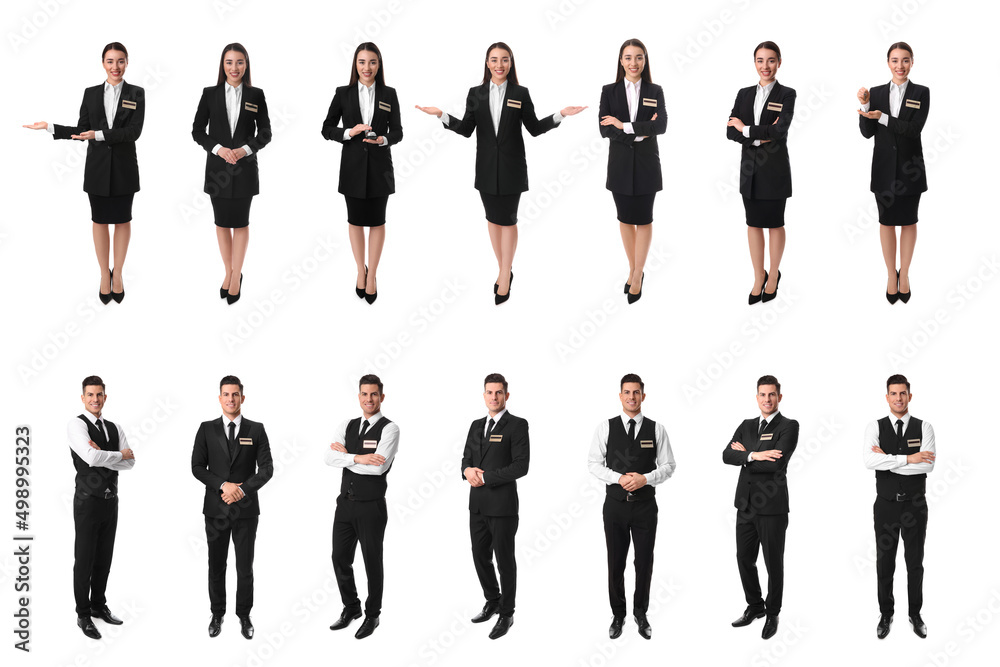 © New Africa - Collage with photos of receptionists on white background © New Africa - Collage with photos of receptionists on white background