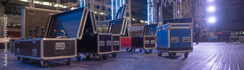 Preparing the stage for a concert