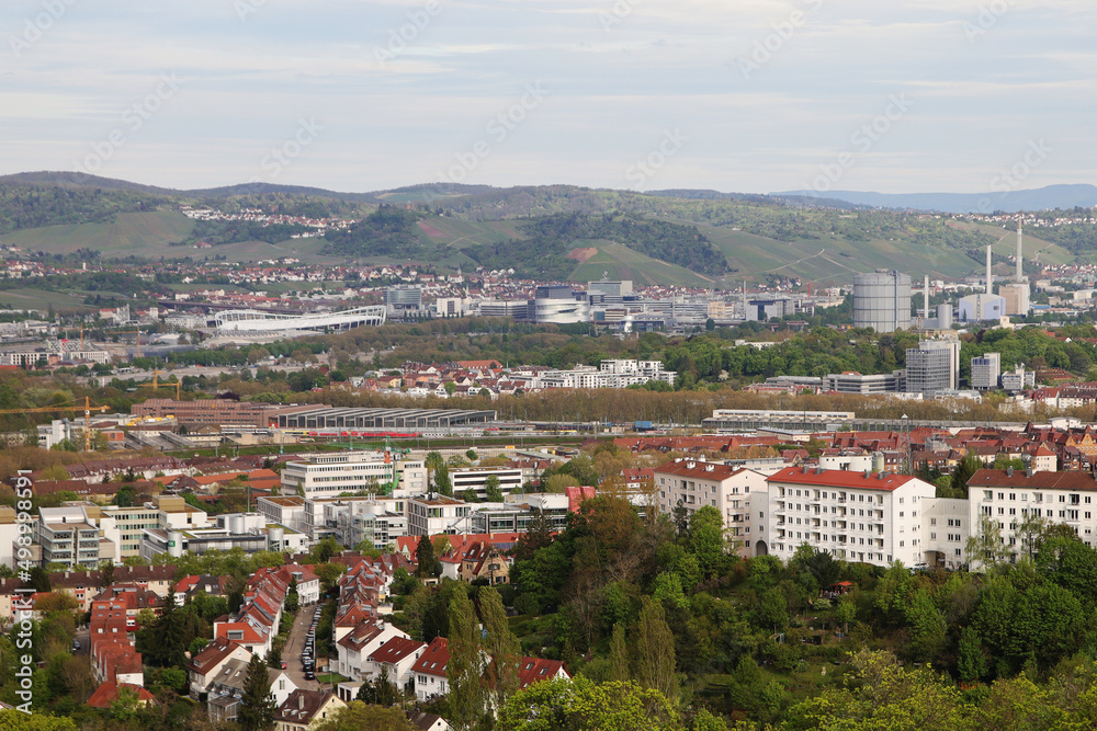 Naklejka premium The view of Stuttgart from Killesberg park 