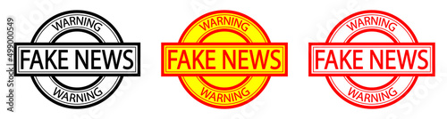 Warning Fake news label or stamp