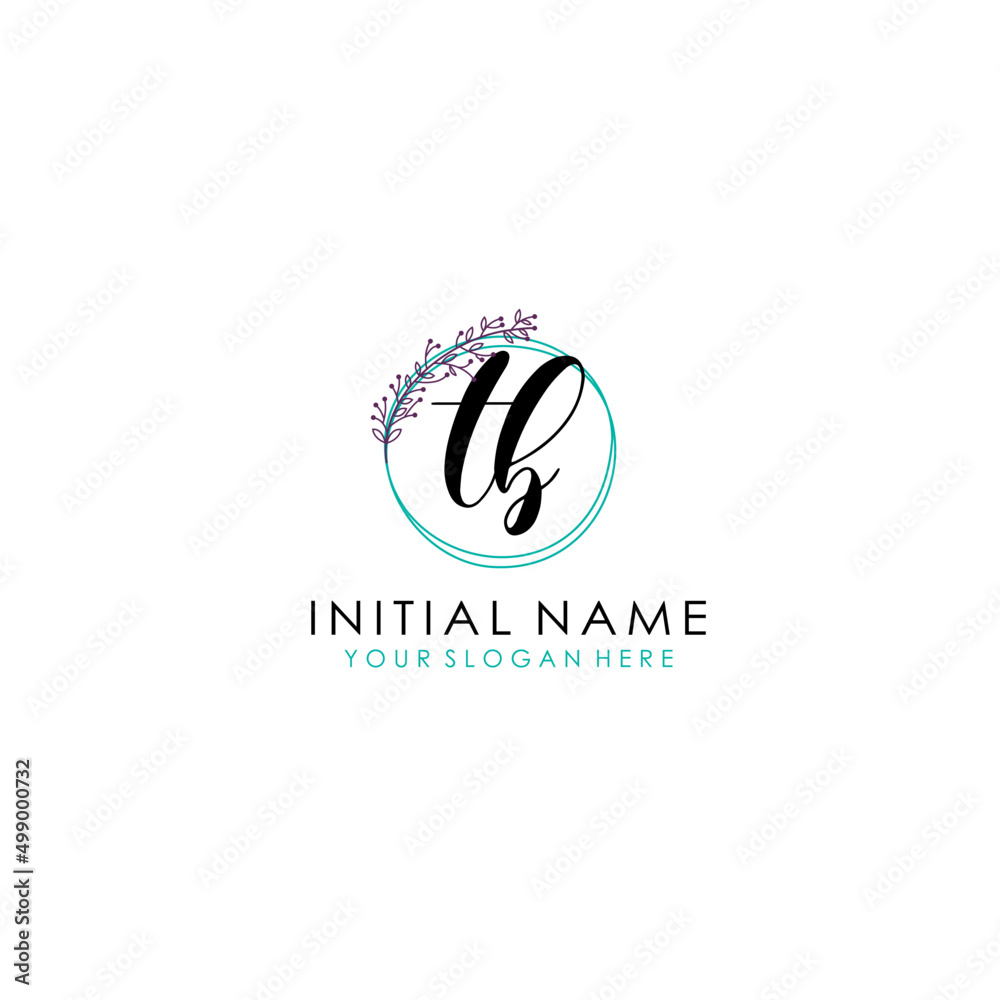TB Initial letter handwriting and signature logo. Beauty vector initial logo .Fashion boutique floral and botanical TB Initial letter handwriting and signature logo. Beauty vector initial logo .Fashion boutique floral and botanical