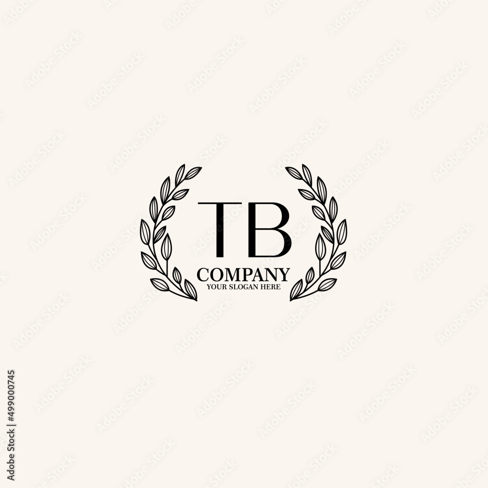 Obraz premium TB Beauty vector initial logo art handwriting logo of initial signature, wedding, fashion, jewelry, boutique, floral
