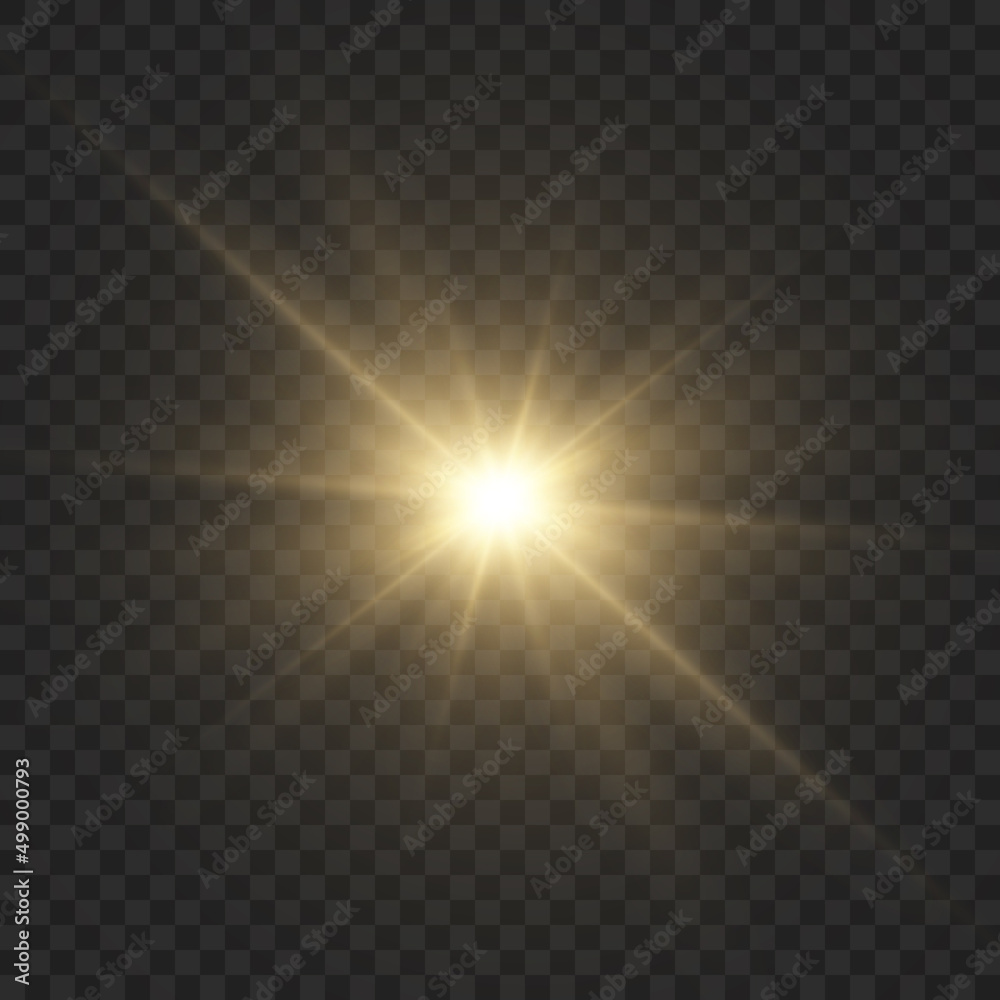 Abstract sun glare translucent glow with special light effect. Vector blur in motion glow highlights
