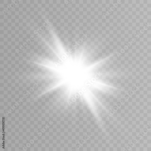 Abstract sun glare translucent glow with special light effect. Vector blur in motion glow highlights