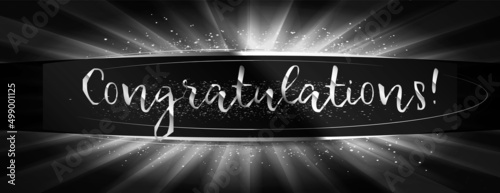 Congratulations banner with glitter