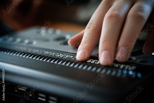 Braille laptop allowing the visually impaired to access computers. photo