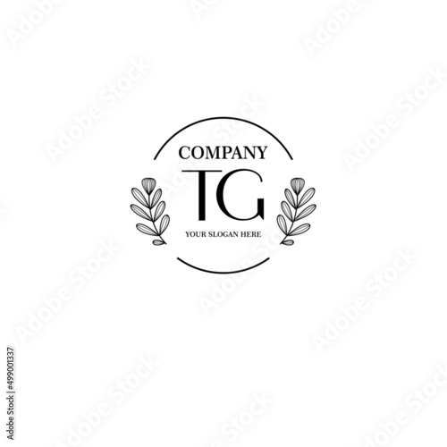 TG Beauty vector initial logo art  handwriting logo of initial signature, wedding, fashion, jewelry, boutique, floral