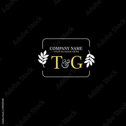 TG Beauty vector initial logo art handwriting logo of initial signature, wedding, fashion, jewelry, boutique, floral