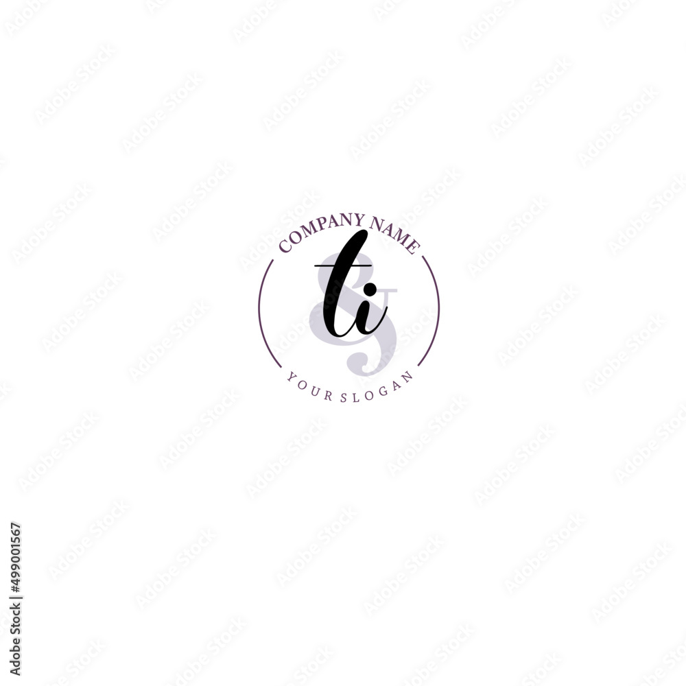 TI Initial letter handwriting and signature logo. Beauty vector initial logo .Fashion boutique floral and botanical TI Initial letter handwriting and signature logo. Beauty vector initial logo .Fashion boutique floral and botanical