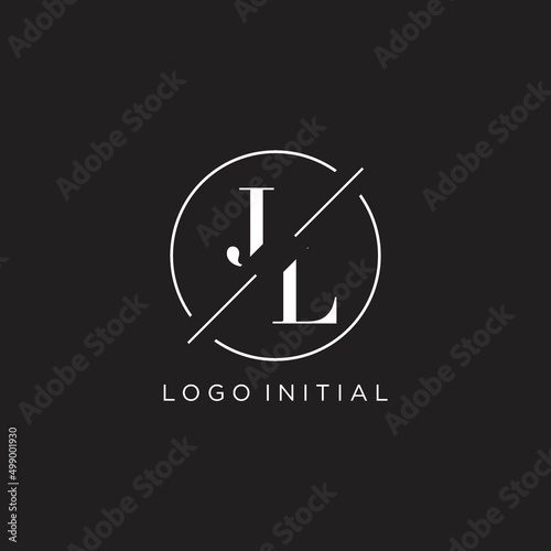 Letter JL logo with simple circle line. Creative look monogram logo design photo