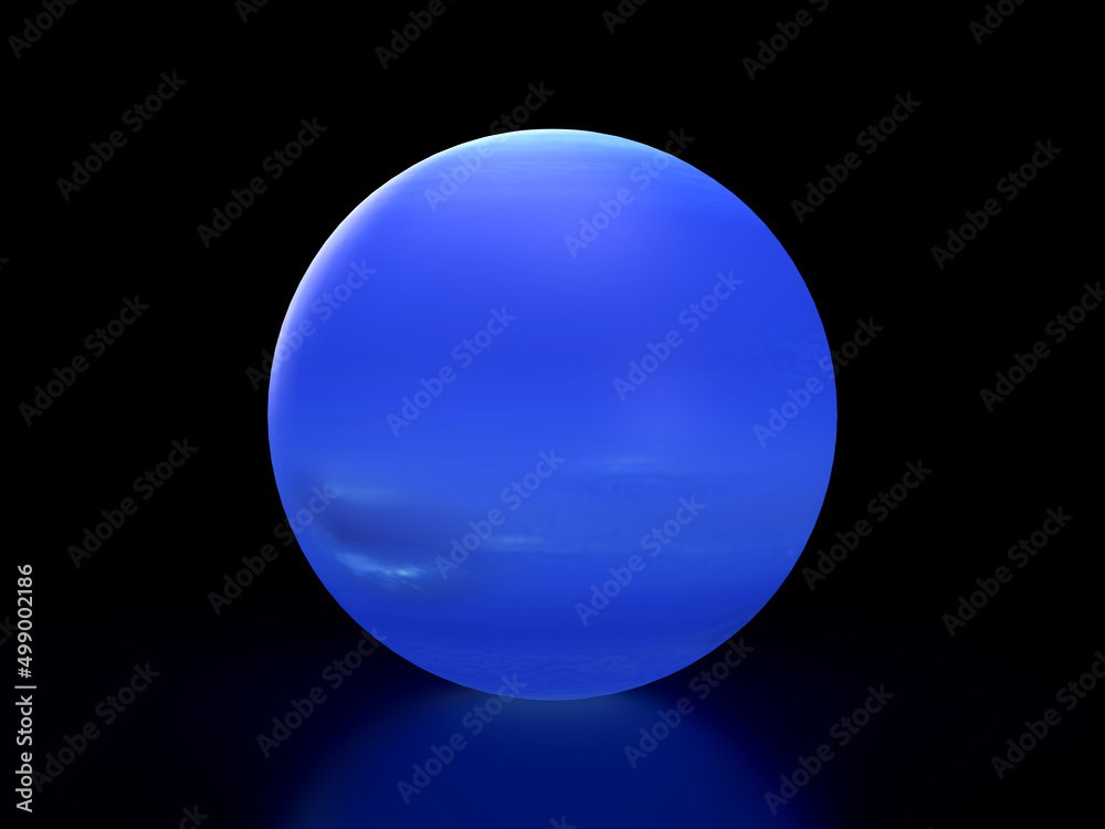3d render planet neptune blue on a black space background 3d render planet neptune blue on a black space background