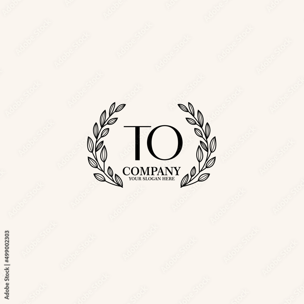 Obraz premium TO Beauty vector initial logo art handwriting logo of initial signature, wedding, fashion, jewelry, boutique, floral