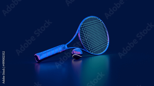 Tennis racket and ball 3d render sport game © Роман Мартинюк