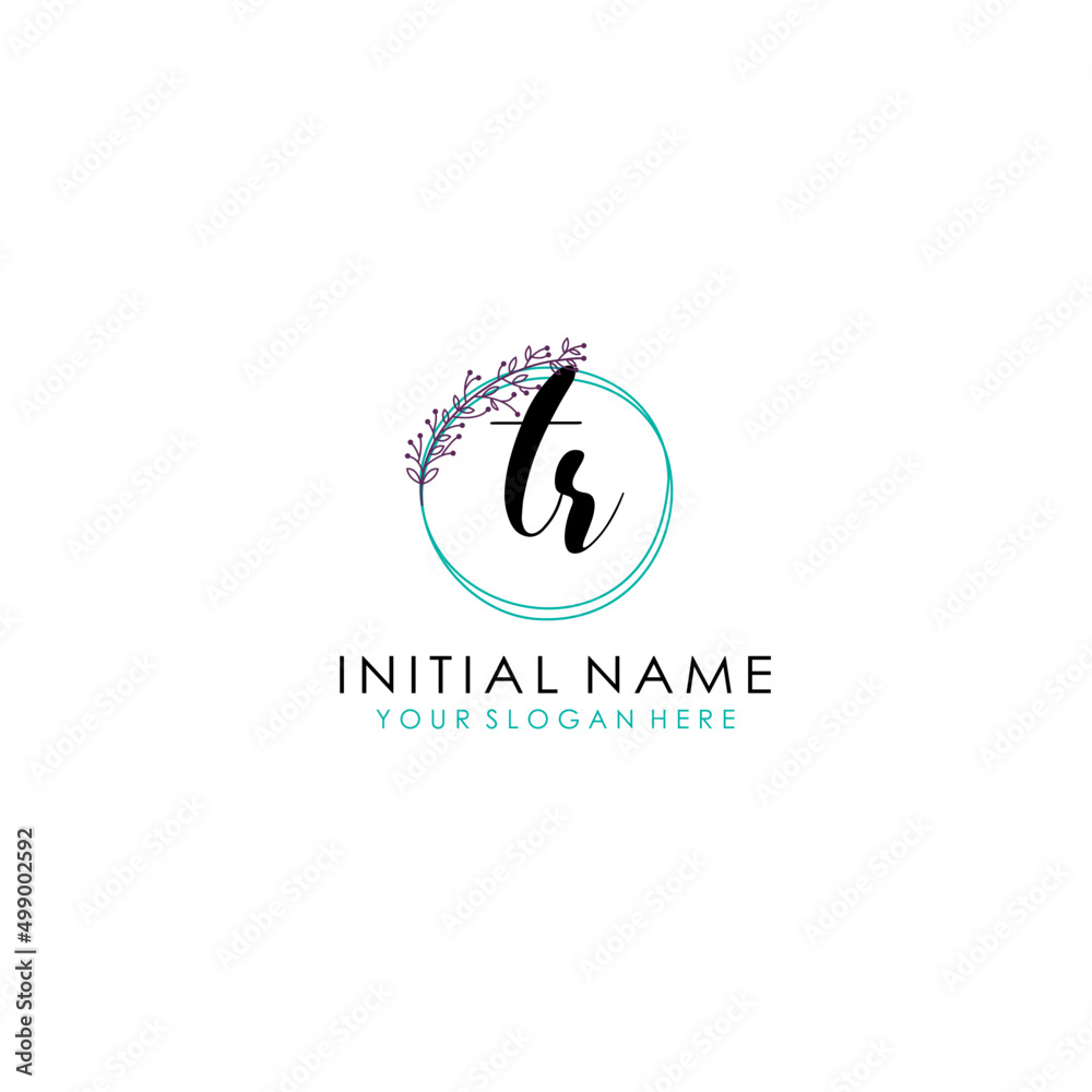 TR Initial letter handwriting and signature logo. Beauty vector initial logo .Fashion boutique floral and botanical TR Initial letter handwriting and signature logo. Beauty vector initial logo .Fashion boutique floral and botanical