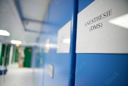 Cabinets where drugs and medical equipment for anesthesia are stored.