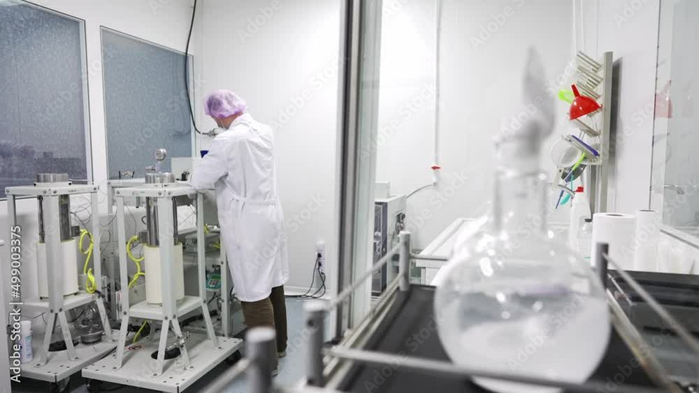 Scientist work in the lab. Conducts experiments on vaccines. Scientist work in the lab. Conducts experiments on vaccines.