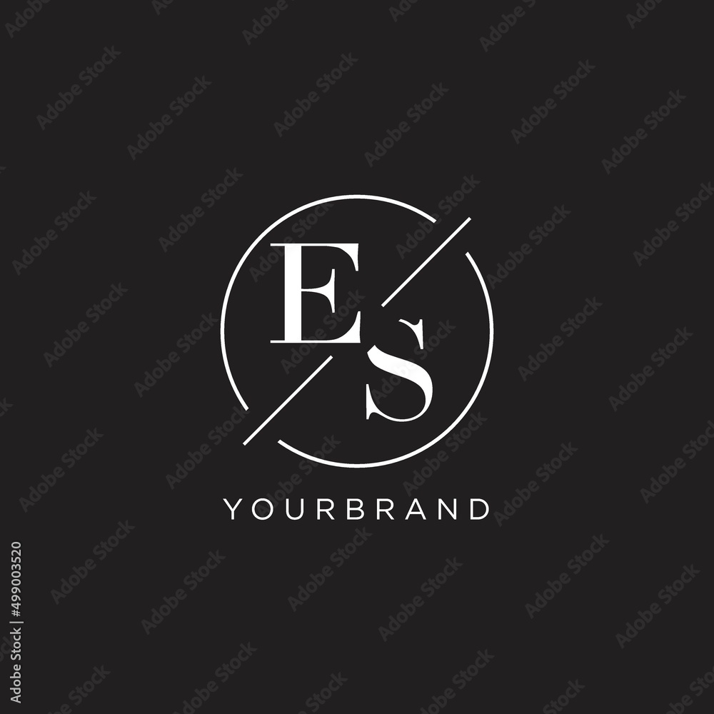Letter ES logo with simple circle line. Creative look monogram logo ...