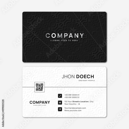 minimal and professional black white business card template