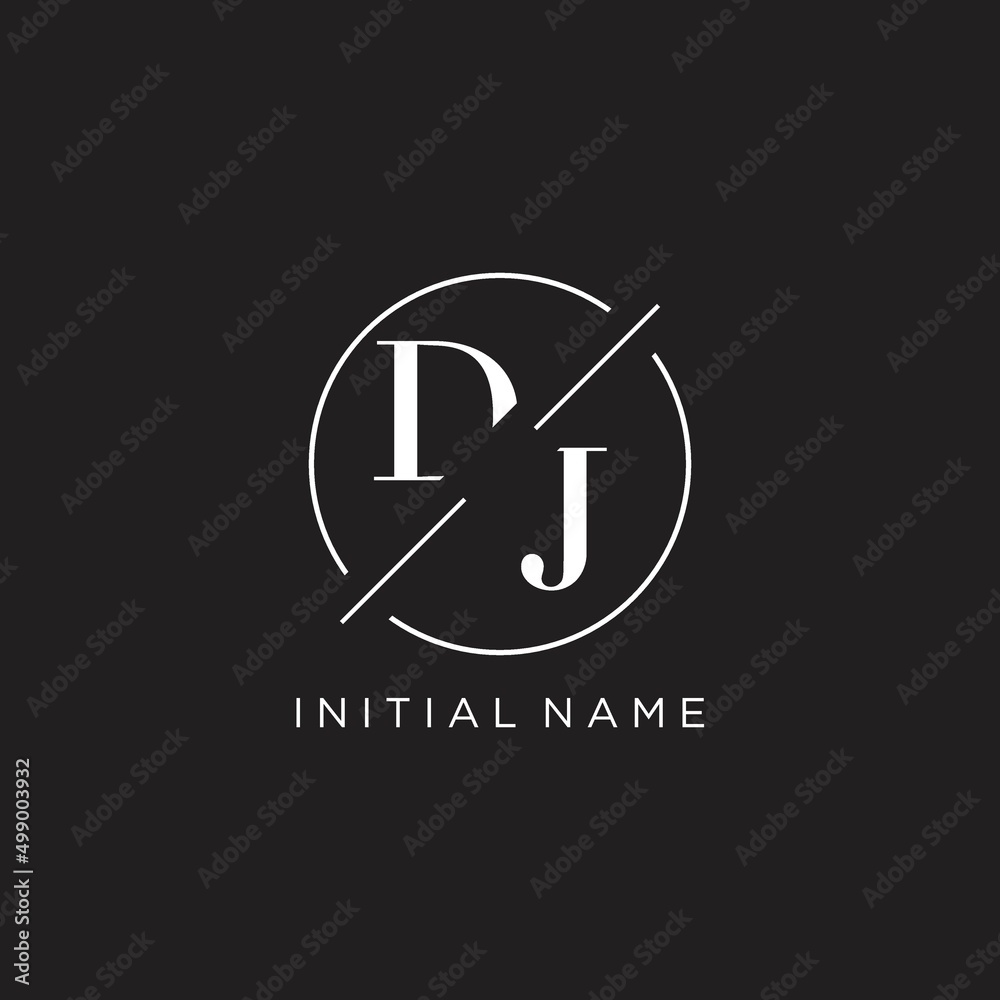 Letter DJ logo with simple circle line. Creative look monogram logo ...