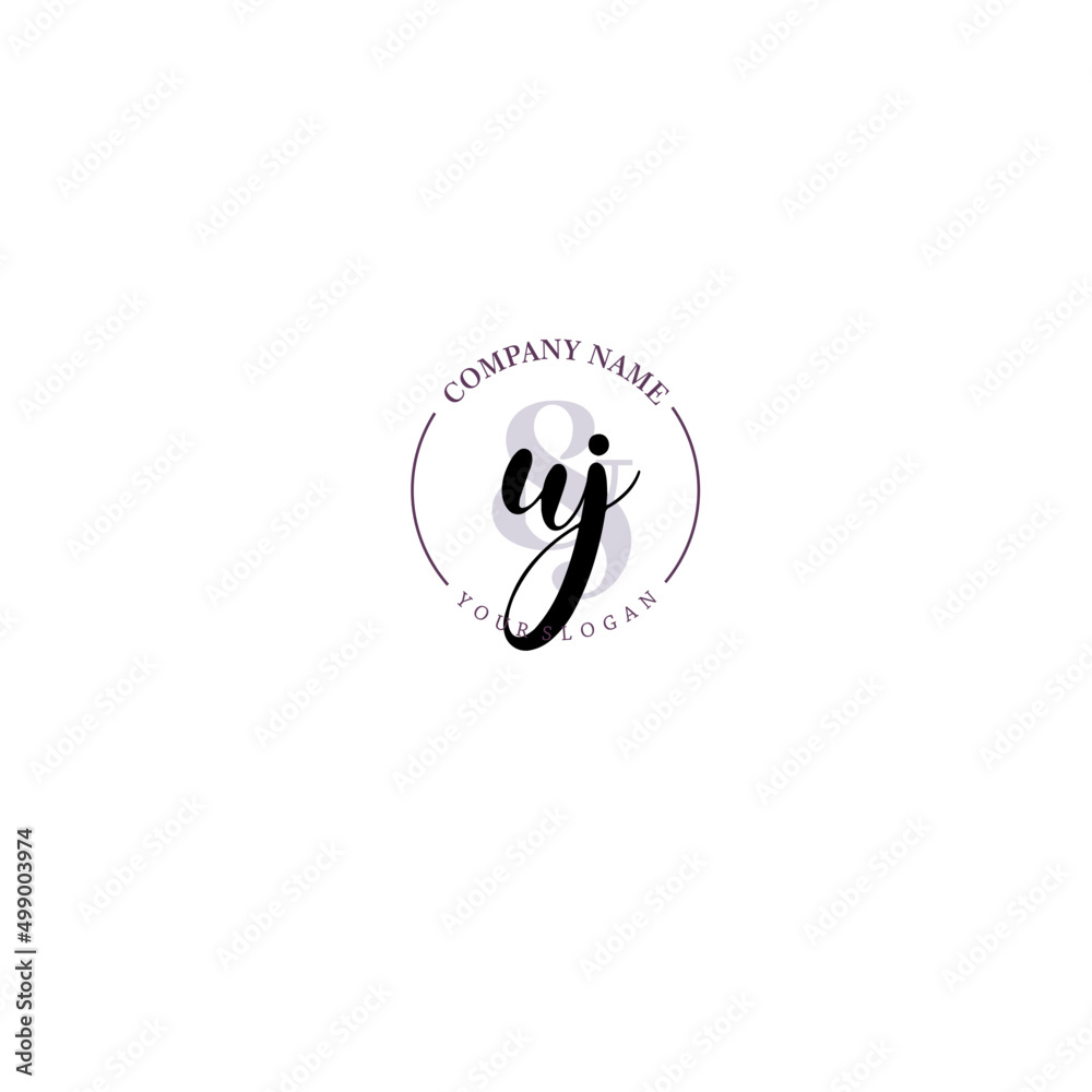 UJ Initial letter handwriting and signature logo. Beauty vector initial logo .Fashion boutique floral and botanical UJ Initial letter handwriting and signature logo. Beauty vector initial logo .Fashion boutique floral and botanical