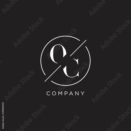 Letter OC logo with simple circle line. Creative look monogram logo design photo