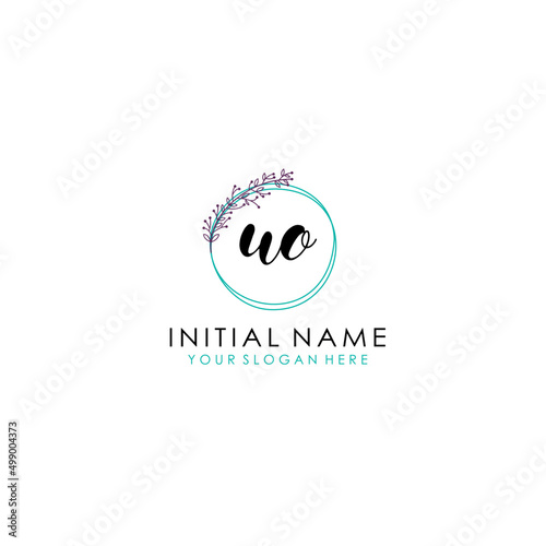Free Download UO Initial letter handwriting and signature logo. Beauty vector initial logo .Fashion  boutique  floral and botanical - GFXLoad