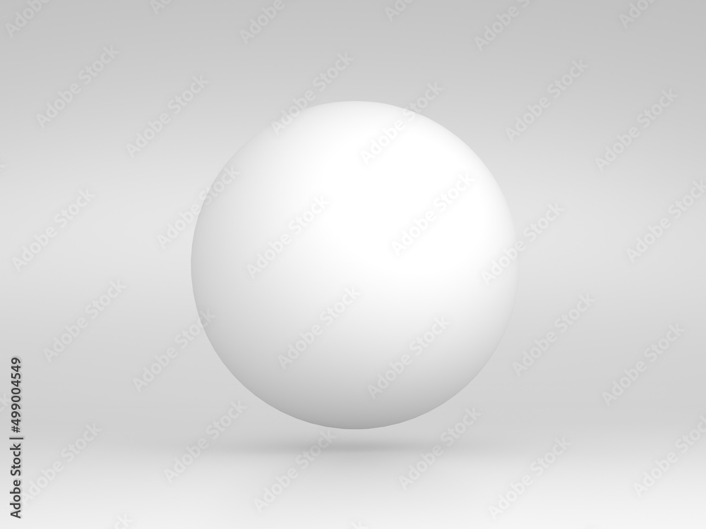 White 3d realistic sphere. 3d rendering.