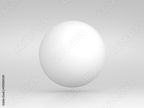 White 3d realistic sphere. 3d rendering.