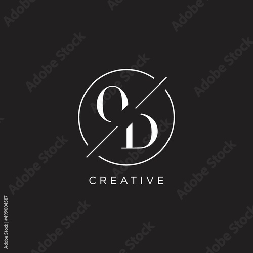 Letter OD logo with simple circle line. Creative look monogram logo design