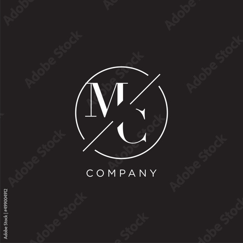 Letter MC logo with simple circle line. Creative look monogram logo design