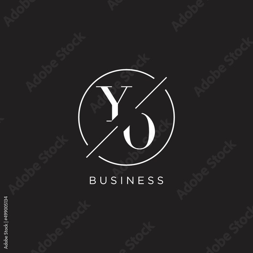 Letter YO logo with simple circle line. Creative look monogram logo design