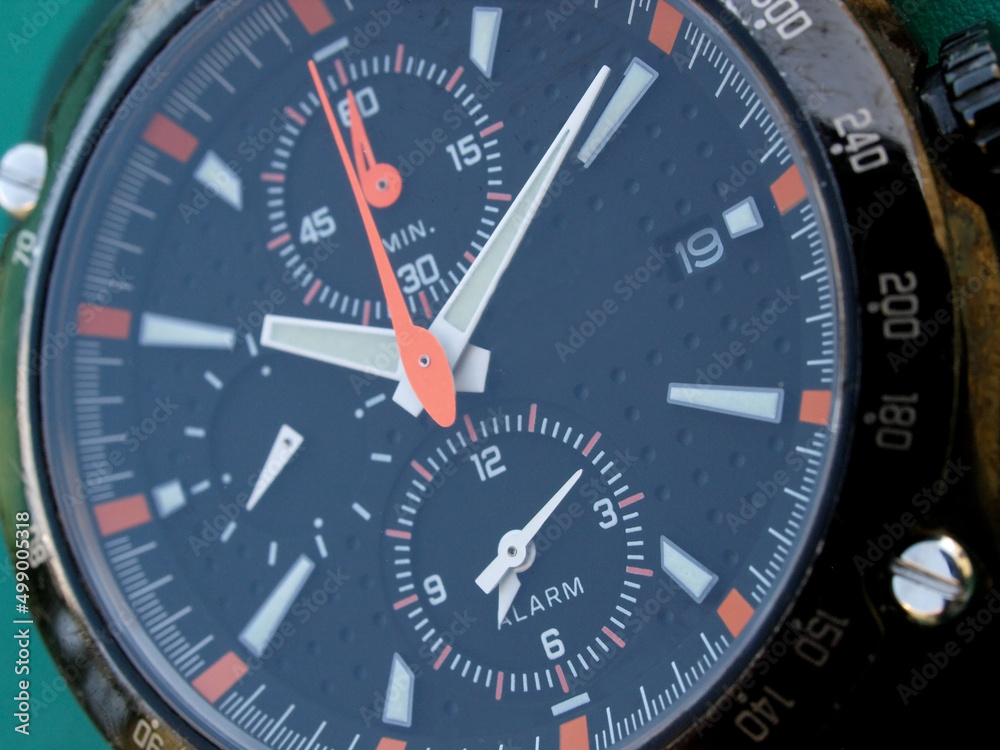 chronograph watch dial close up detail chronograph watch dial close up detail
