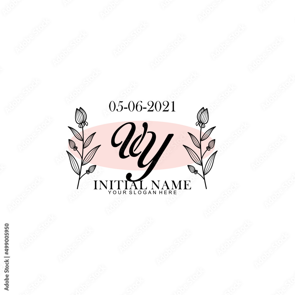 VY Initial letter handwriting and signature logo. Beauty vector initial logo .Fashion  boutique  floral and botanical