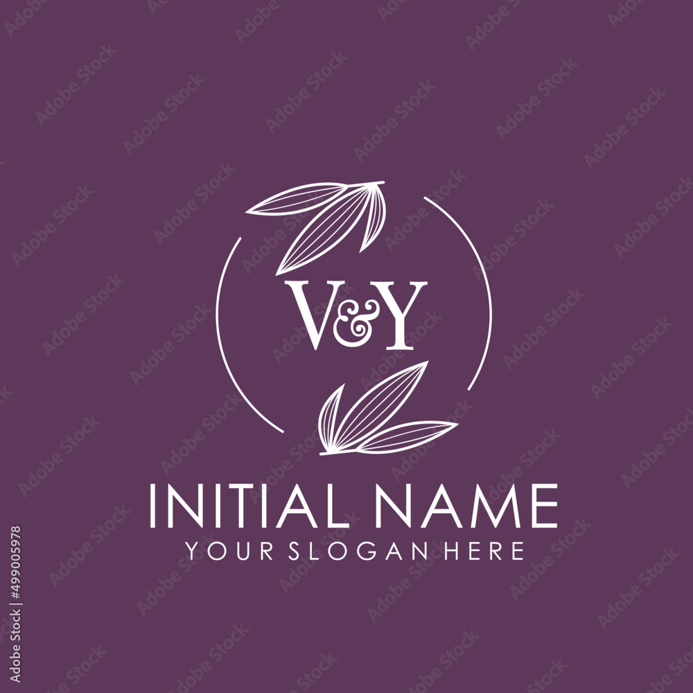 Obraz premium VY Beauty vector initial logo art handwriting logo of initial signature, wedding, fashion, jewelry, boutique, floral