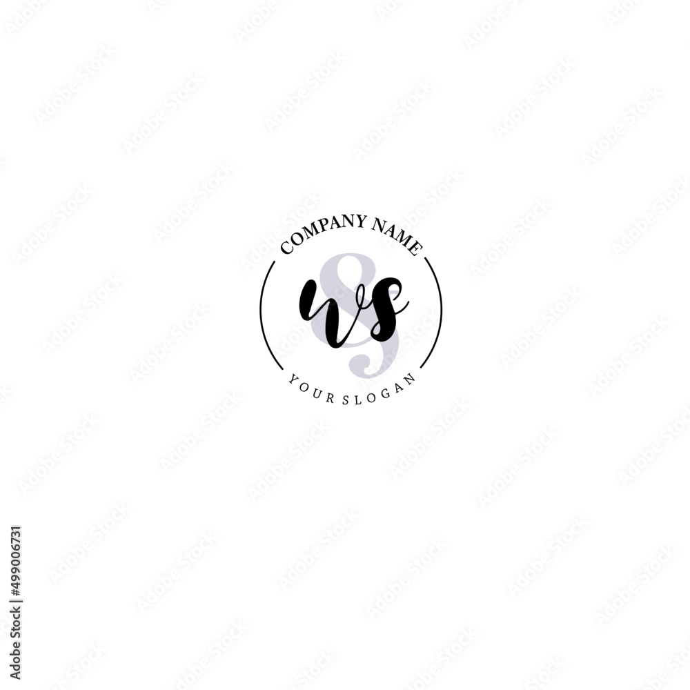 WS Initial letter handwriting and signature logo. Beauty vector initial logo .Fashion  boutique  floral and botanical