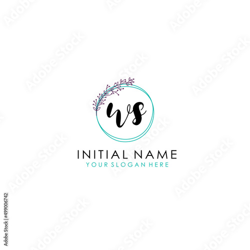 Free Download WS Initial letter handwriting and signature logo. Beauty vector initial logo .Fashion  boutique  floral and botanical - GFXLoad