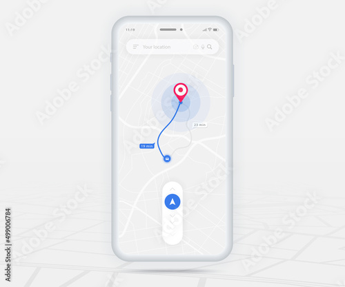 Map GPS navigation app ux ui concept, Mobile map application, Smartphone App search map navigation, Technology map, City navigate maps, City street, gps tracking, Location tracker, Vector illustration