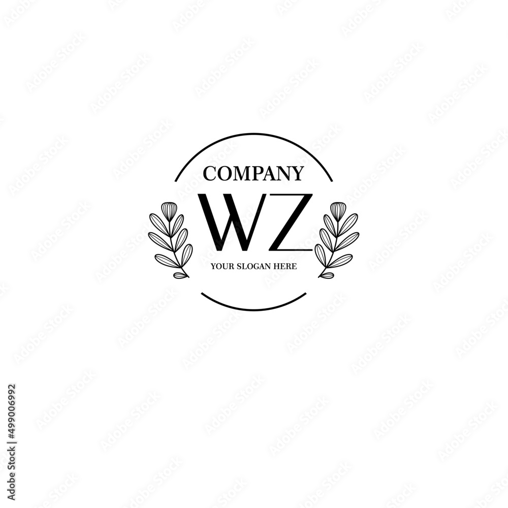 WZ Beauty vector initial logo art handwriting logo of initial signature, wedding, fashion, jewelry, boutique, floral WZ Beauty vector initial logo art handwriting logo of initial signature, wedding, fashion, jewelry, boutique, floral