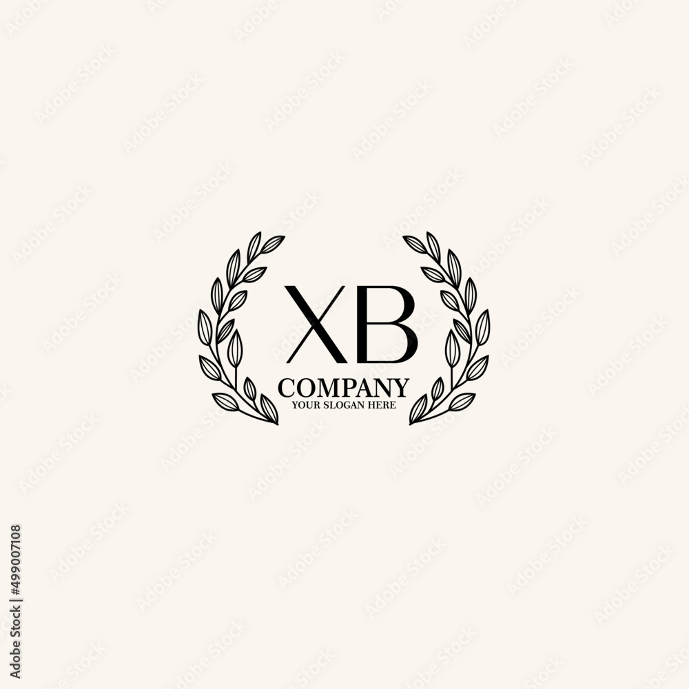 Obraz premium XB Beauty vector initial logo art handwriting logo of initial signature, wedding, fashion, jewelry, boutique, floral