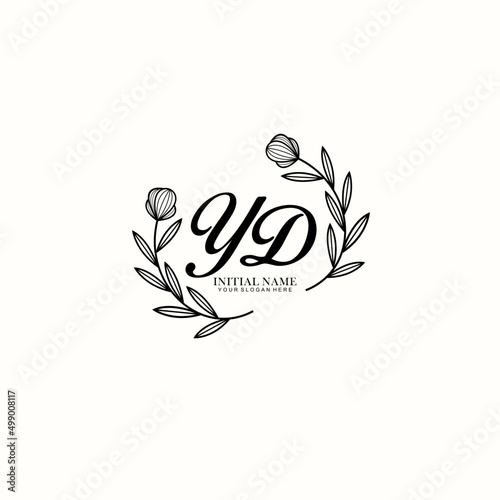 YD Initial letter handwriting and signature logo. Beauty vector initial logo .Fashion  boutique  floral and botanical