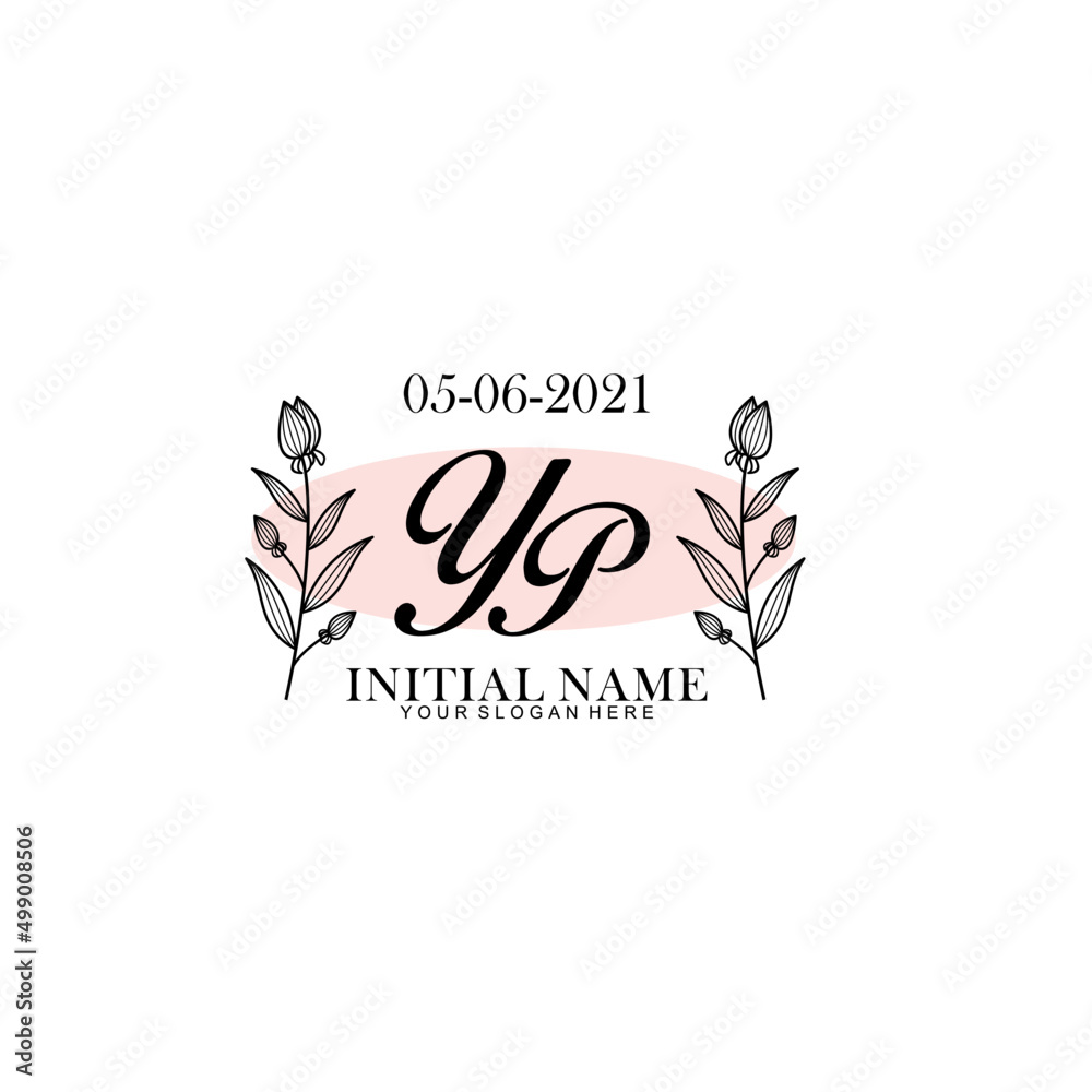 YP Beauty vector initial logo art  handwriting logo of initial signature, wedding, fashion, jewelry, boutique, floral