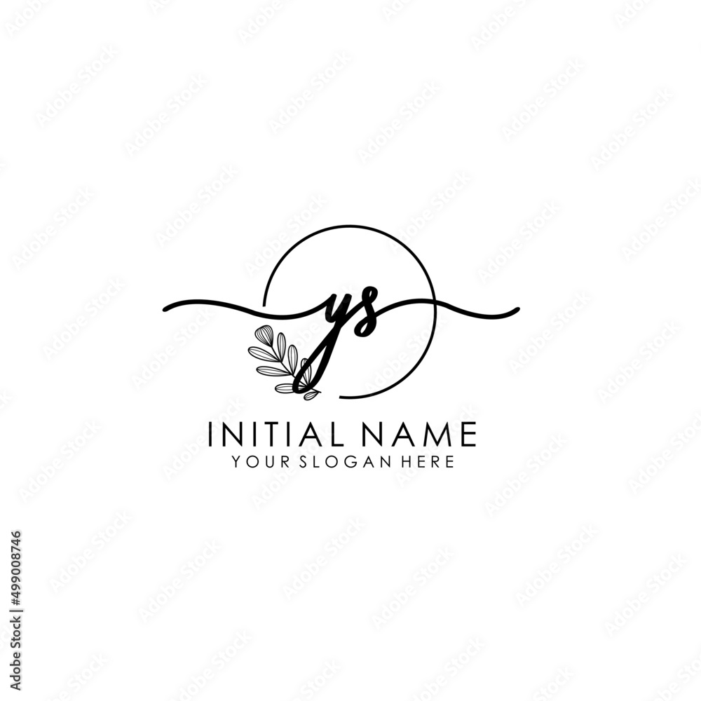 YS Luxury initial handwriting logo with flower template, logo for beauty, fashion, wedding, photography YS Luxury initial handwriting logo with flower template, logo for beauty, fashion, wedding, photography